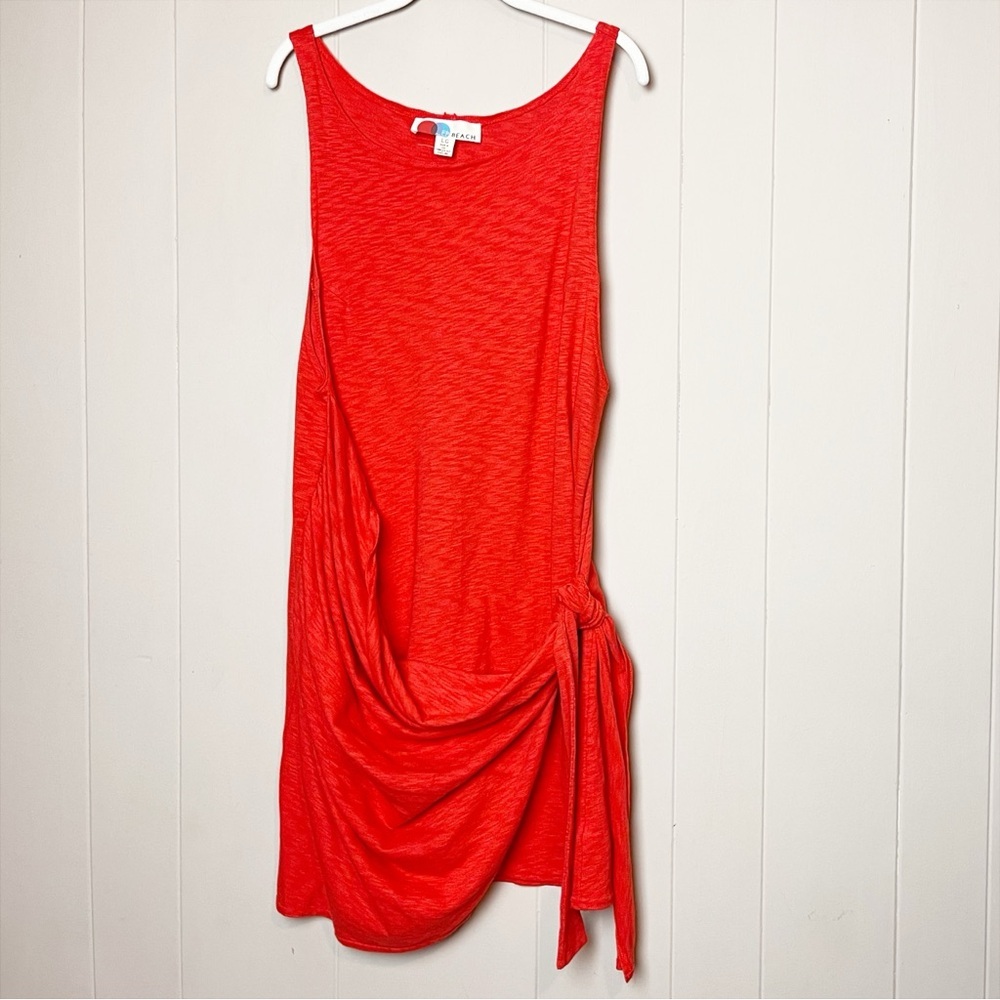 Free People Beach Feelin It Mini Dress Large burnt orange 100% cotton boho wrap - Picture 2 of 14